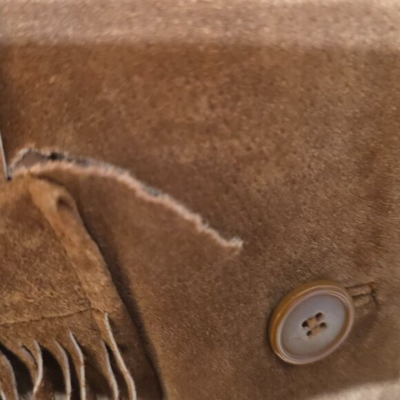 Brown Suede Leather Fringe Jacket - Picture 5 of 6